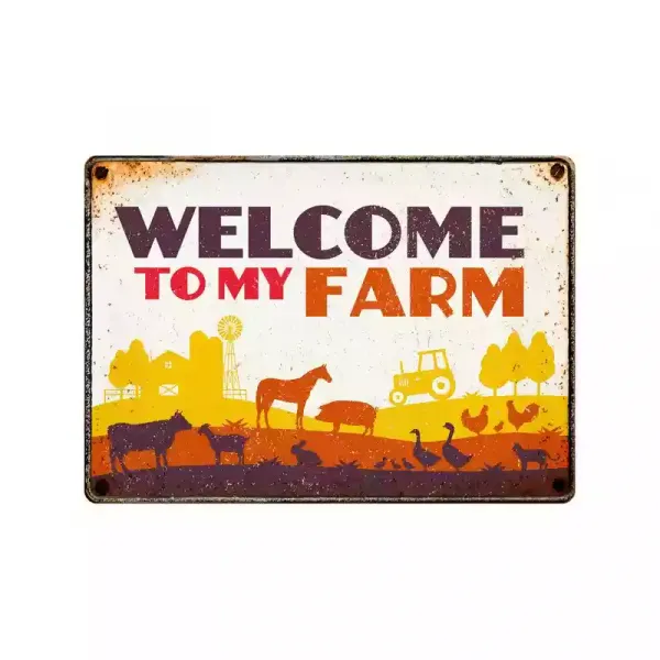Schild Metall Willkommen auf meiner Farm (h)